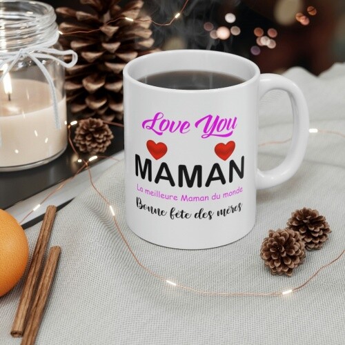 Mug Bonne fête Maman remise - Fête des mères - Idée cadeau - Tasse en céramique