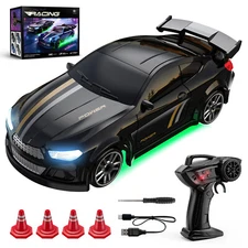 Mini 1:64 RC Drift Car AWD Proportional w/ LED Lights USB-C RTR for Kids/Adults