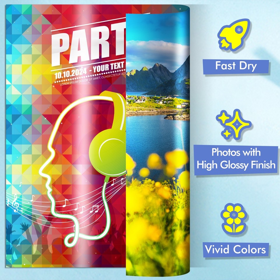 Double Sided Glossy Inkjet Photo Paper - 8.5x11 Inch 20 Sheets 260g Premium Quality