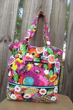 Vera Bradley Cinch Tote shoulder bag Floral Multicolor Print Large Purse