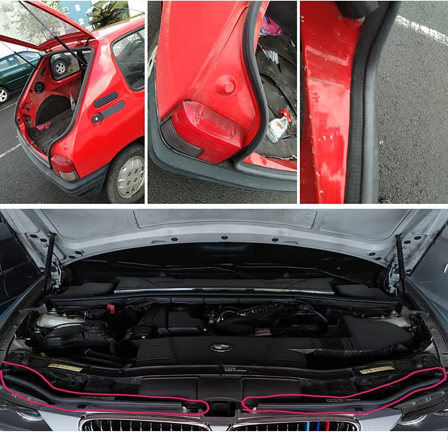 13FT Black Upright Shape Rubber Seal Weather Strip Trim Window Lock Trunk Hood