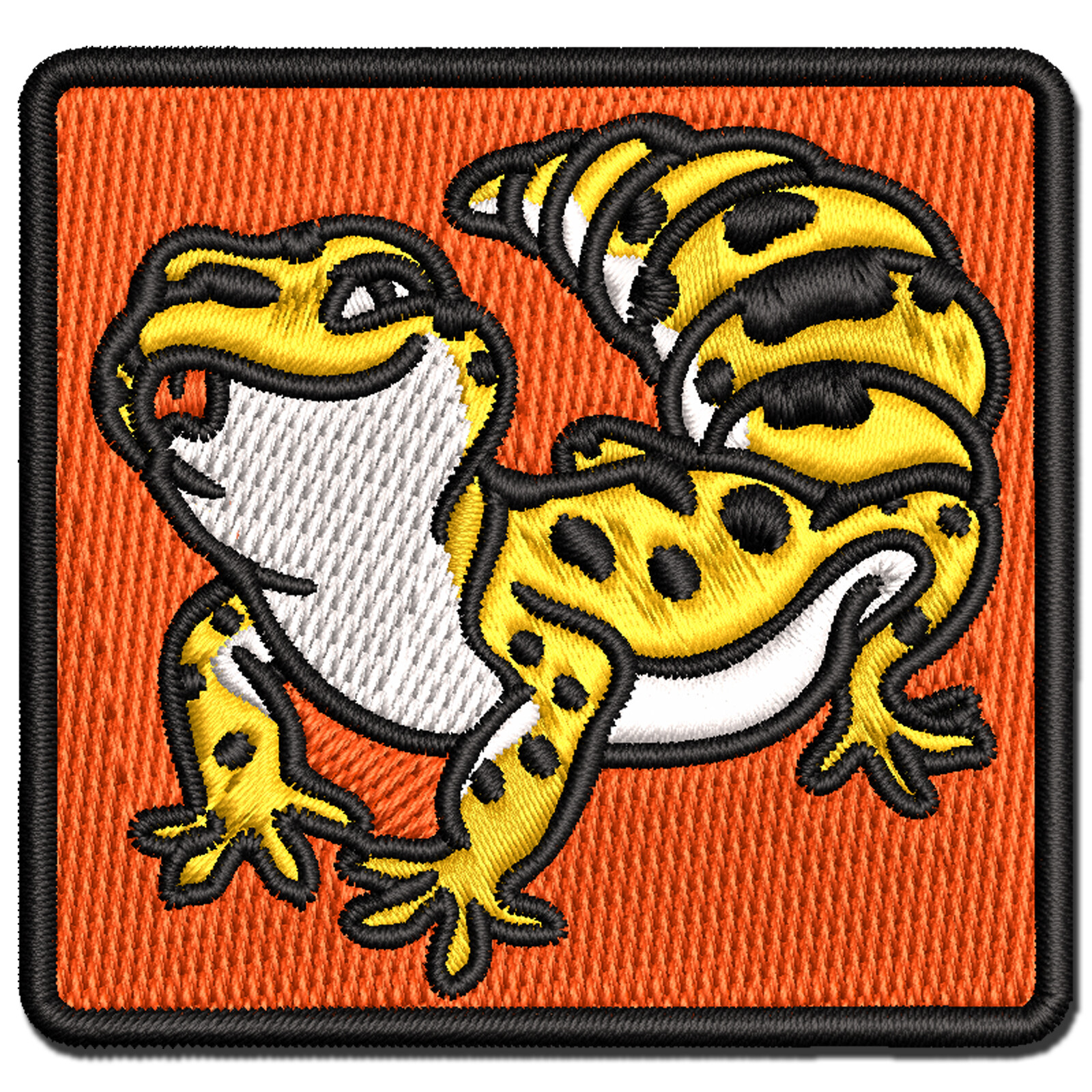 Adorable Multi-Color Leopard Gecko Reptile Embroidered Iron-On Patch