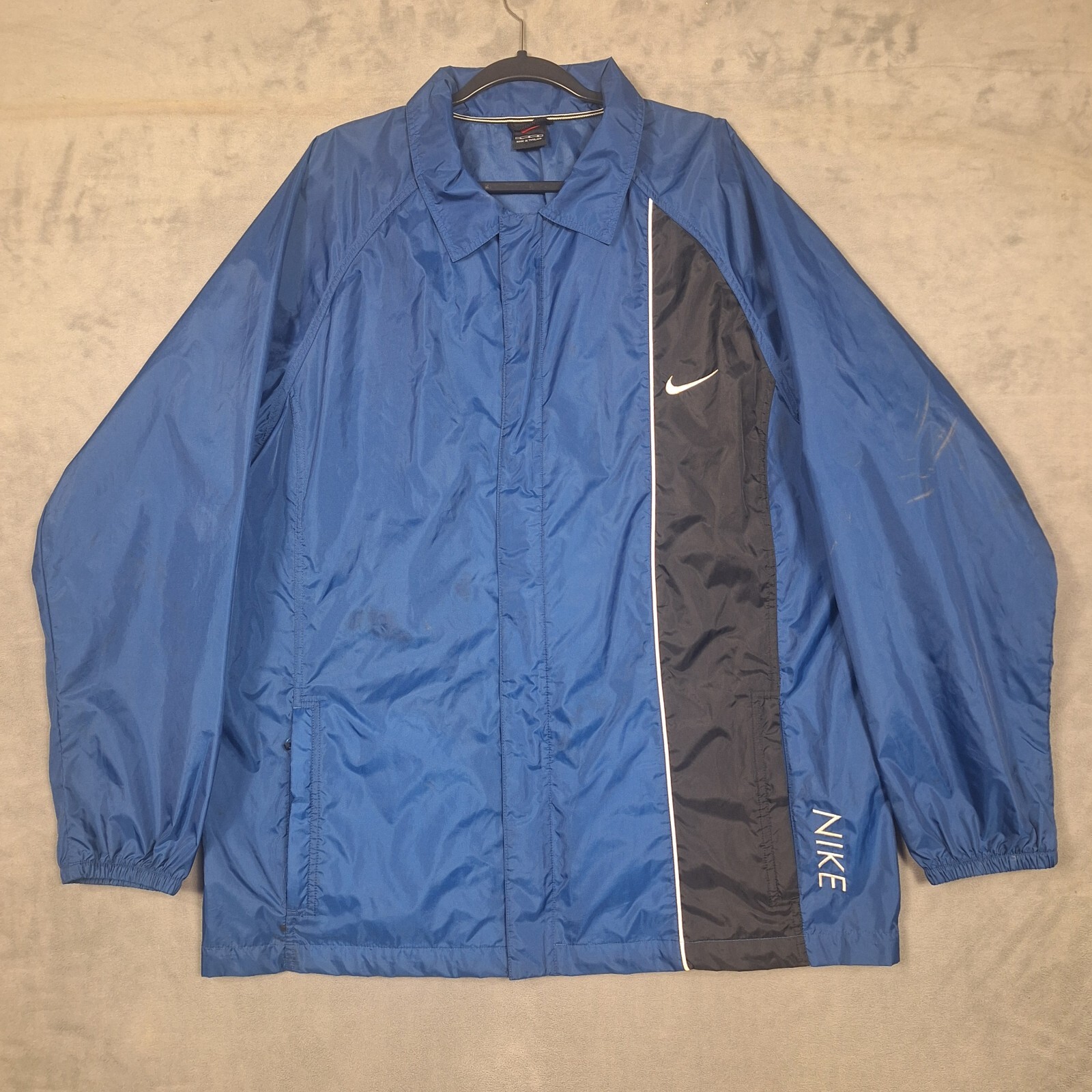 SACAI X NIKE Giacca a vento Nike vintage uomo grande blu nero leggera full zip