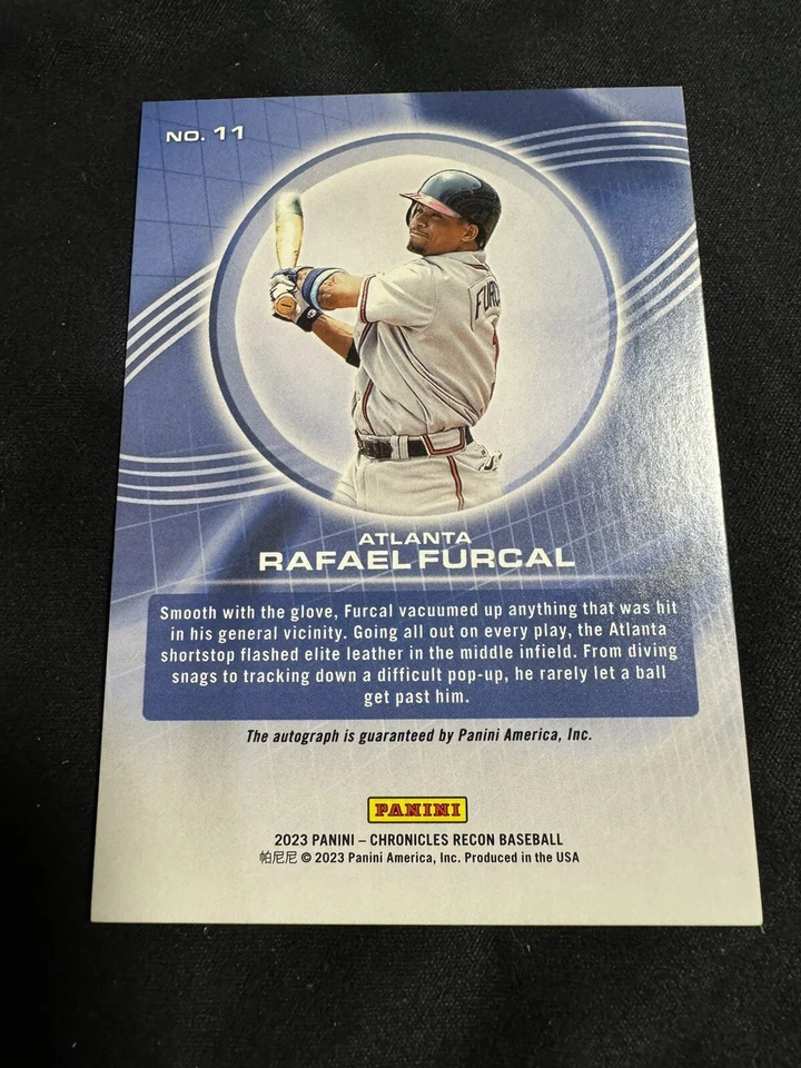 2023 Panini Chronicles Recon Rafael Furcal Autograph 26/50 Auto Braves MLB - Image 2 of 2