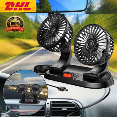 360°Auto Ventilator Doppellüfter KFZ Lüfter Klein SUV Ventilator Tischventilator