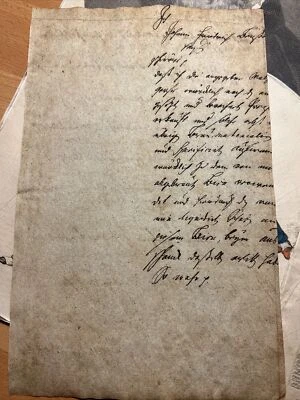 Original Antike Manuskript Handschrift Geripptes Papier Wasserzeichen Brief - Bild 1 von 4