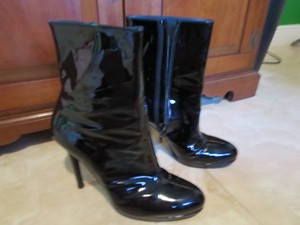 stuart weitzman patent leather ankle boots