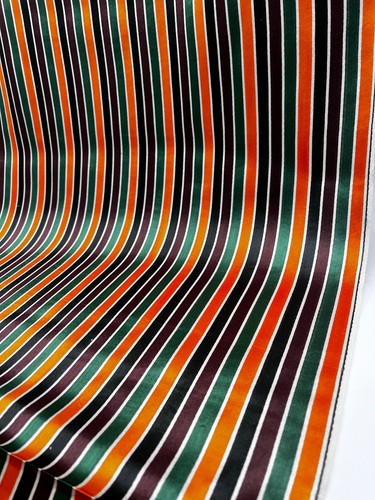 Multi Color Stripes Satin Silk Thick Weave, Upholstery Luxury Fabric By 2 Meters - Picture 8 of 14