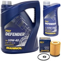 ÖL Set Mannol Defender 10W-40 API SN 6 Liter + ÖLfilter SH4093P FüR Mercedesbenz