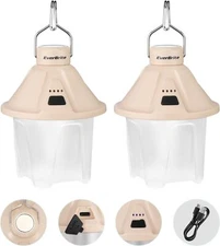 EverBrite 2 PACK 450LM Camping Lantern 5 Lighting Modes USB C Rechargeable