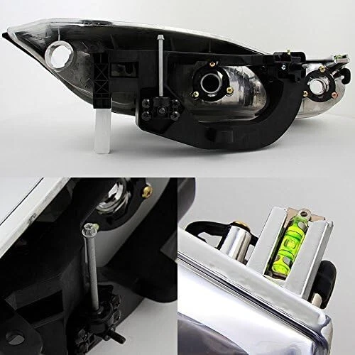 Par de faros negros de repuesto izquierda+derecha para Saturn SC1 SC2 2001-2002 cupé Foto 2 de 3