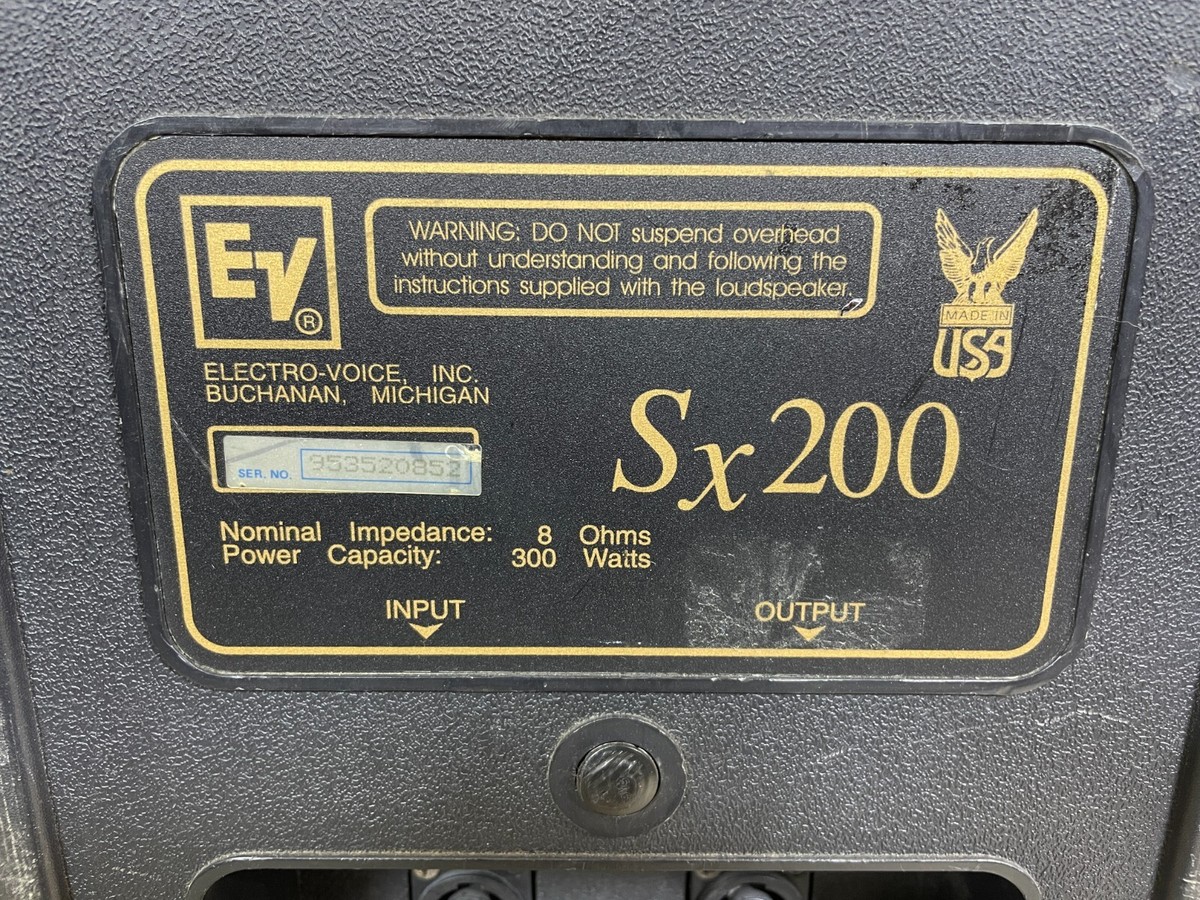 Black Electro Voice EV Sx200 2-Way Full Range Loudspeaker