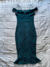 Womens AX Paris Green Lace Detail Dress Size 8