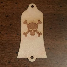GUITAR TRUSS ROD COVER - Wood Burned - Fits GIBSON USA - SKULL  BONES