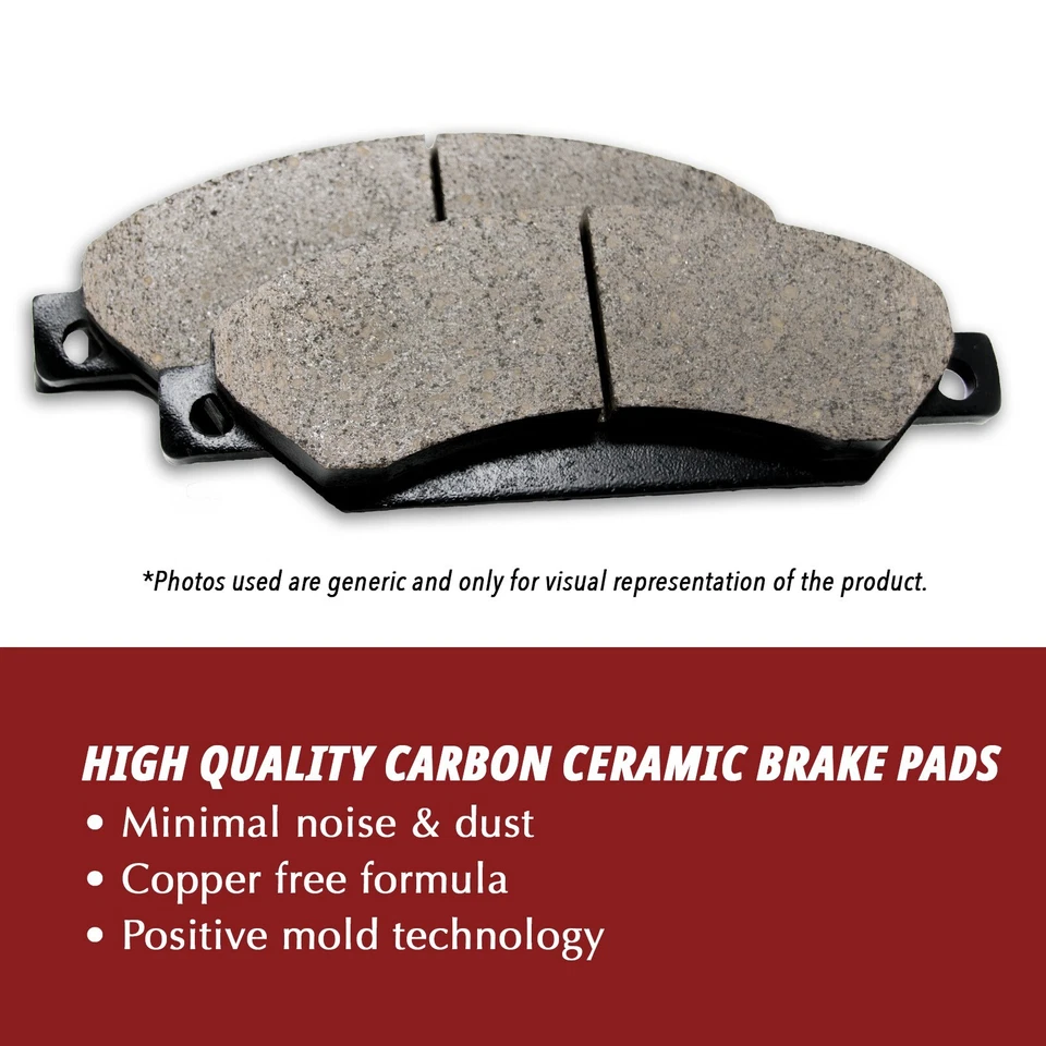 Front & Rear Brake Rotors + Ceramic Pads for Hyundai Elantra Kia Forte - Image 4 of 4