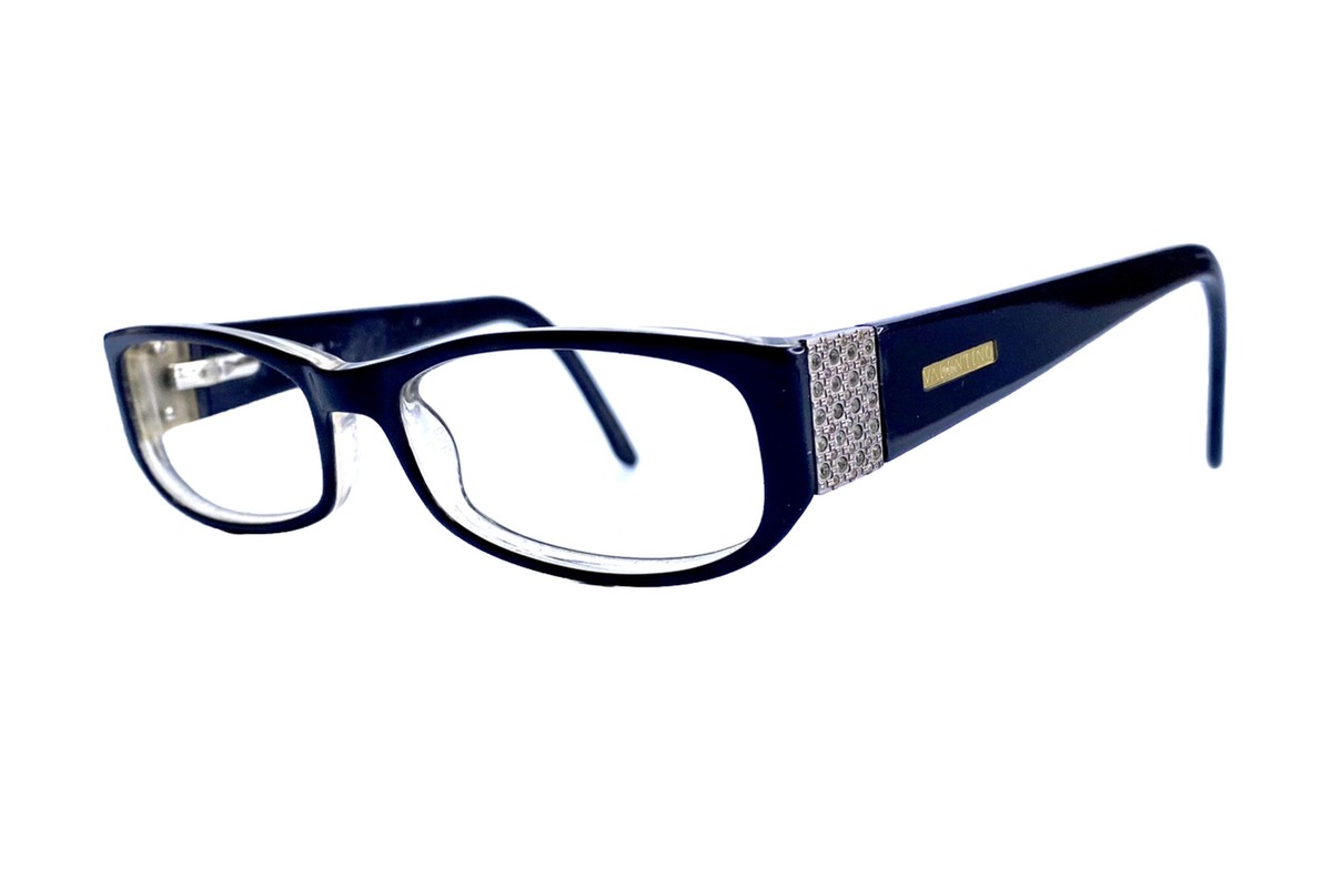Valentino Eyeglasses Rectangle Black Frame Crystal Flex