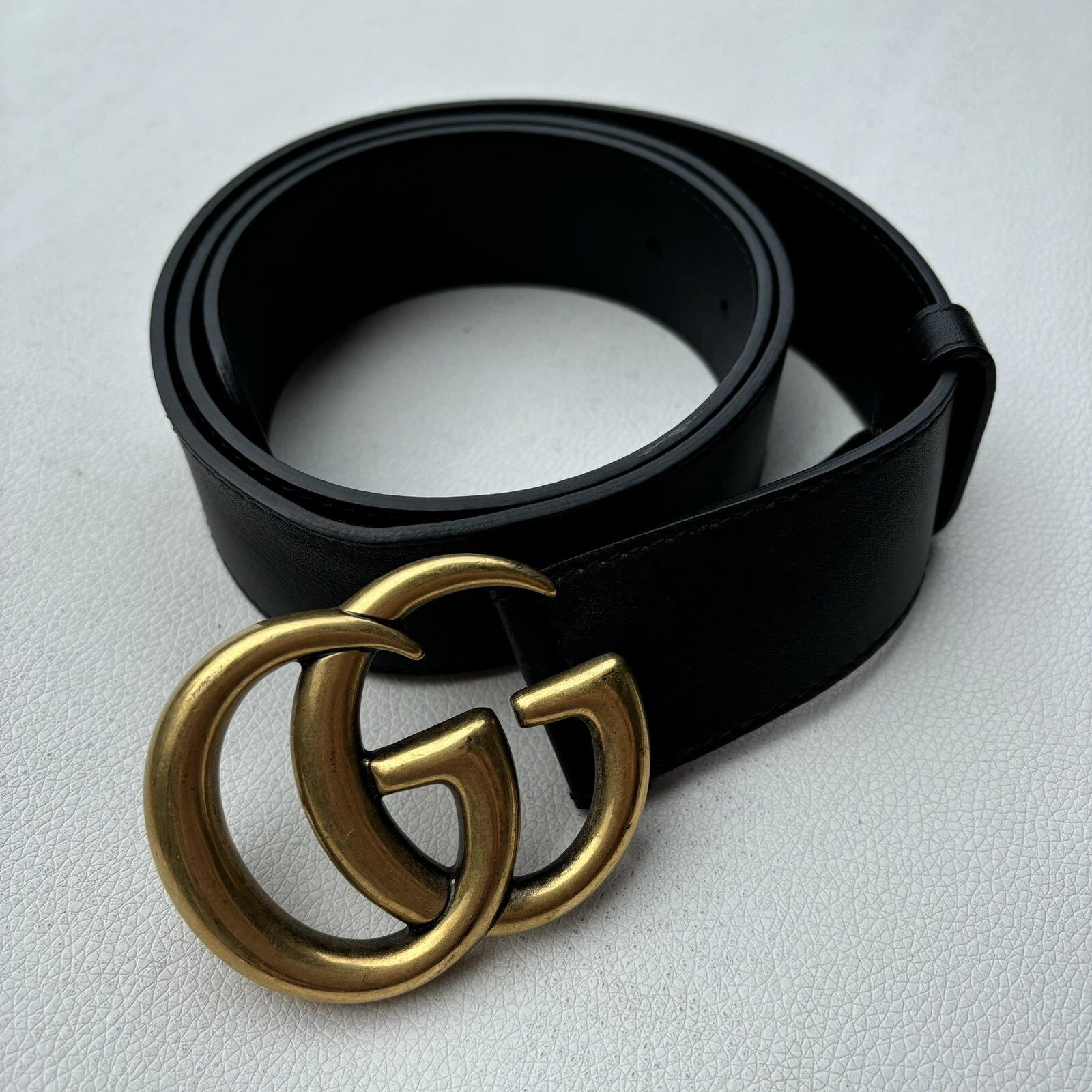 Gucci GG Marmont leather belt 85cm 34” Black Gold