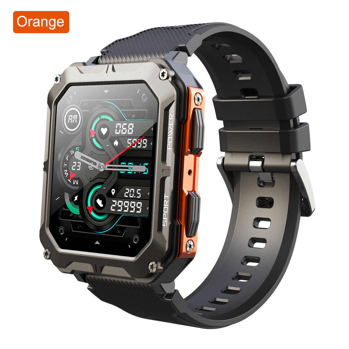 New Rugged Military Smart Watch Men Android iOS Fitness Watches Waterproof 2023