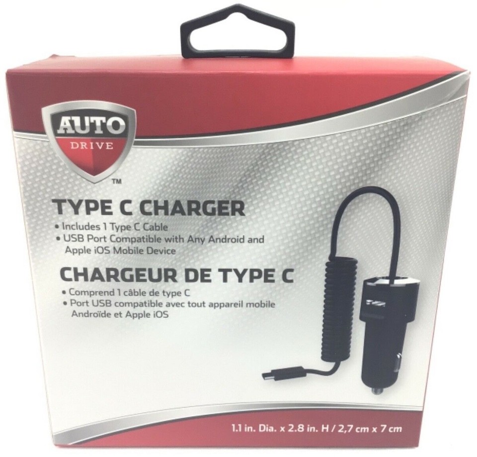 2 Auto Drive Car Charger USB TypeC Compatible W/ Any Android & Apple