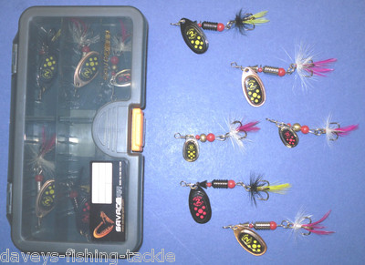 SAVAGE GEAR 1+6 BUCKTAIL SPINNER BAIT LURE BOX KIT SET PIKE PERCH FISHING MEPPS