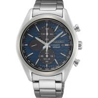Seiko Conceptual Solar Quarz Blaues Zifferblatt Stahlarmband Herrenuhr SSC801P1