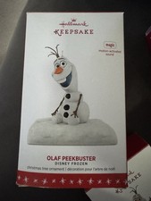 Hallmark Keepsake Ornament 2016 Olaf Peekbuster Disney's Frozen Magic Sound