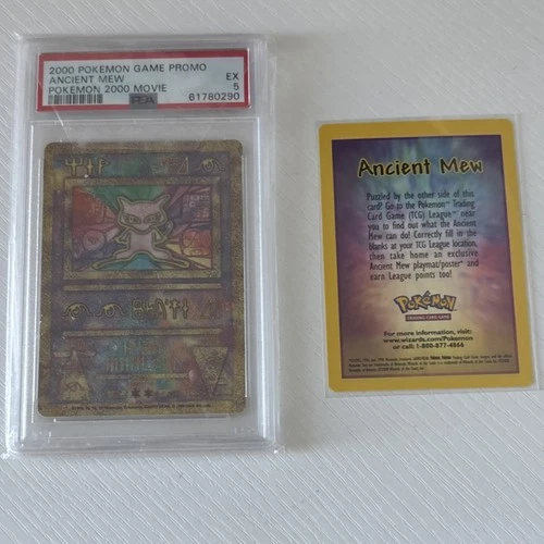 Pokémon Ancient Mew 2000 Movie Promo Holo PSA 5 Card 1 English WITH DETAIL CARD