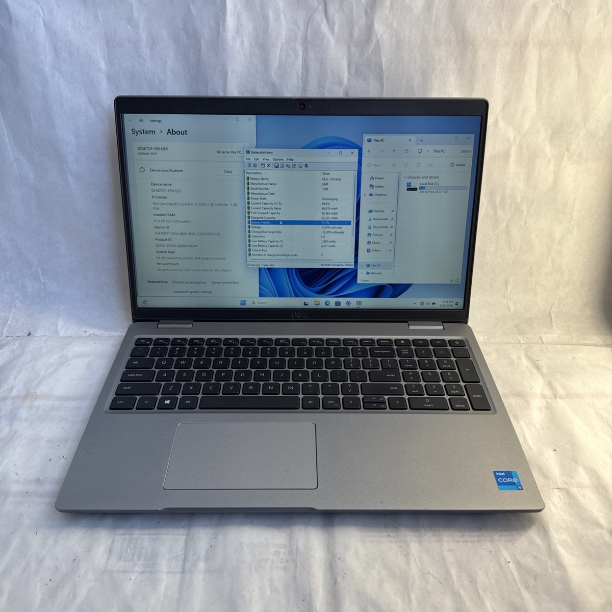 DELL LATITUDE 5520 INTEL CORE I5-1135G7 2,4GHz | 16GoRAM