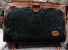 Vintage 80  s Liz Clairborne pebble leather black  brown crossbody purse