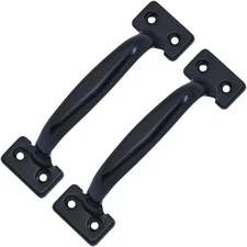 QCAA Door Pull, 6-1/2", Steel, Black Coated, 2 Pack, Made in Taiwan