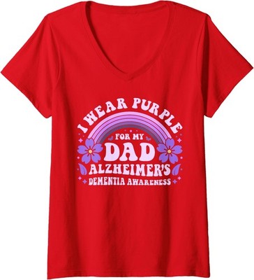 My Dad Alzheimer's Dementia Awareness Day Dad Ladies' V-Neck Tshirt