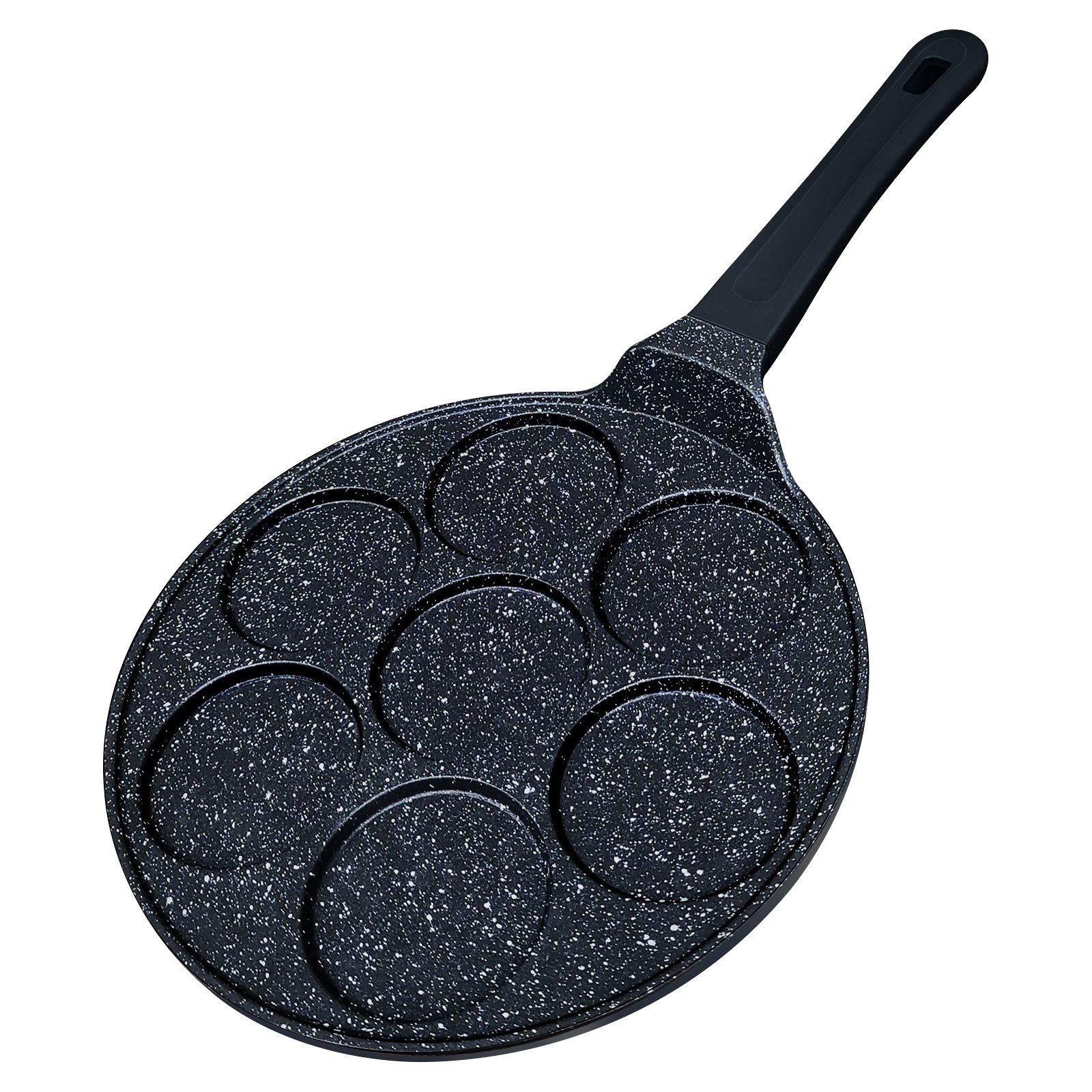Poêle à pancakes pour 7 personnes avec revêtement minéral antiadhésif noir 26cm