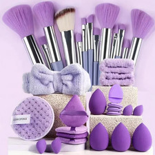 33pcs Makeup Sponge & Brush Beauty Set Blender Full Kit Makeup Full Set - NEW