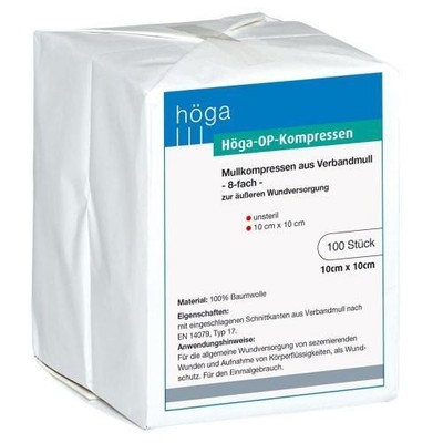HÖGA-KOMPRESSEN OP 10x10 cm unsteril 8fach 100 St