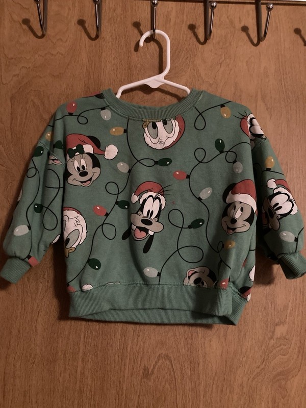Disney Mickey & Friends Toddler Holiday Crewneck Sweatshirt Size 18 Months