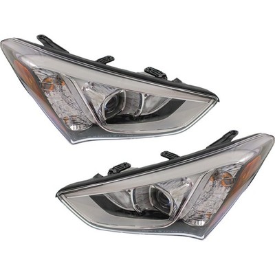 Left and Right Headlights For Hyundai Santa Fe Sport 2013-2016 Halogen w/ Bulb/s