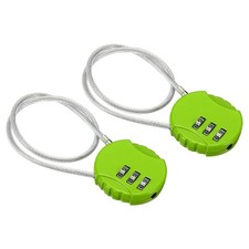 Small Combination Lock 11.8 Inch, 2 Pack 3 Digit Padlock for Gym Locker, Green