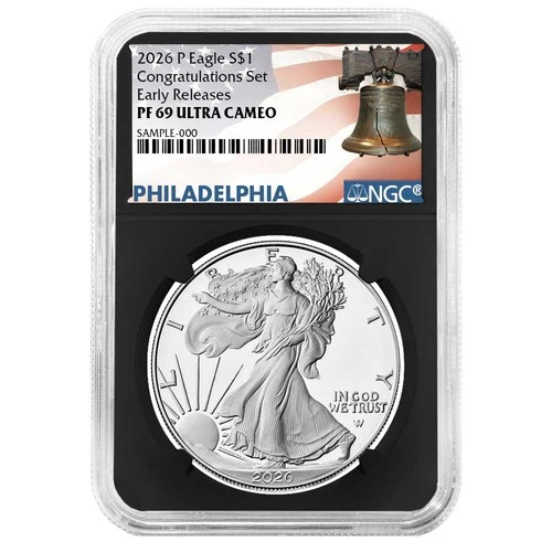 2026-P $1 1-oz Proof American Silver Eagle Congratulations Set NGC PF69UC ER