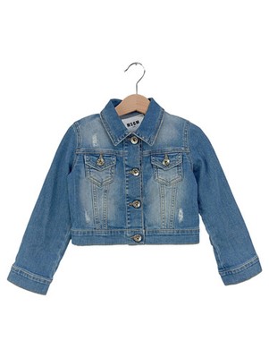 MSGM Kinder Jeansjacke Gr. 122 Blau Streetwear Vintage Denim Jacke
