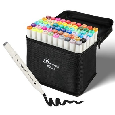 Alcohol Markers: Double Tipped Art Marker, 60 Count, suitable for Adults Arti...