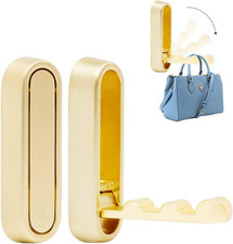 Folding Wall Hooks, 2 Pcs Gold Heavy Duty Foldable Coat Hooks for Bathroom Towel