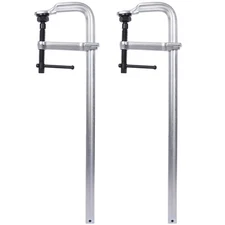 Heavy Duty F Clamp 2 Pcs 24x5.5 Inch Deep Throat Swivel Pad Welding Clamp