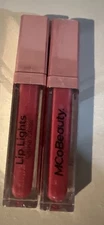 2~MCoBeauty Lip Gloss W LED &Mirror~Lip Lights Shine Gloss~ ~New~”BerryPink”