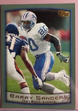 1999 Topps Football NFL Jumbo Oversized Barry Sanders Detroit Lions Card #1 of 8