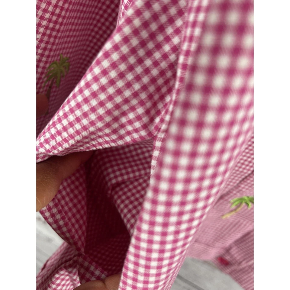 Quacker Factory Jacket Women's Large Gingham Palm Tree Embroidered Button Front - Image 4 of 4