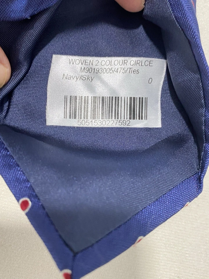 Hackett London синий шелк мужской галстук в горошек узор M в Италии 🇮🇹 Ex Con - Изображение 3 из 4