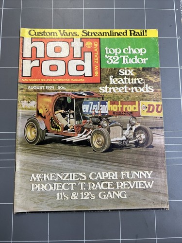 VINTAGE CAR MAGAZINE HOT ROD HOTROD MUSCLE CAR MOTOR RACING MANCAVE 1970s ART