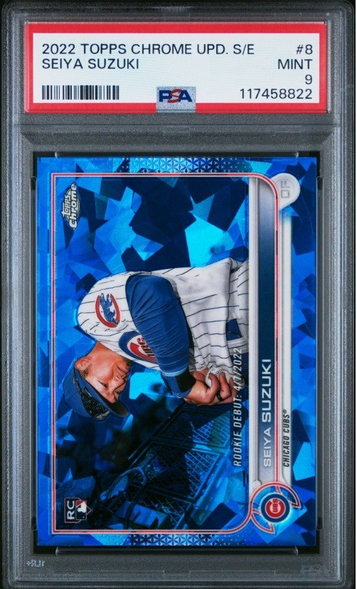 2022 Topps Chrome Update Sapphire Edition Seiya Suzuki #US8 Rookie RC PSA 9