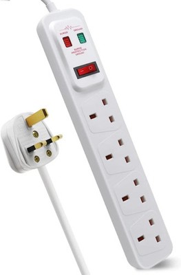 Geschaltetes Überspannungsschutz Verlängerungskabel Kabel Elektrostecker Buchse Netz Strom
