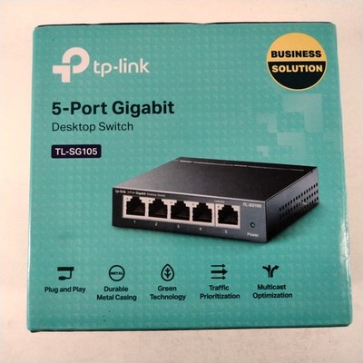 Tp-link Five Port Gigabit Desktop Switch Tl-Sg105 New Box No Manual
